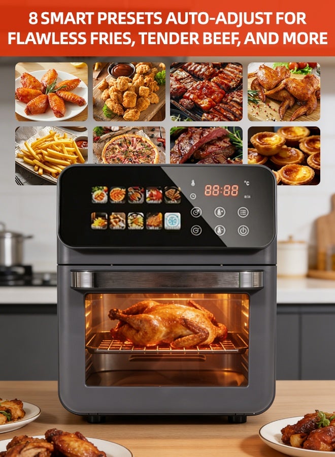 OHAHO Air Fryer 10L, 1350W Digital Air Fryer with 10 Preset Menus, 24H Delay Timer, Adjustable Temperature 80–200°C, Large Capacity Fryers for Family & Home Cooking - Image 4